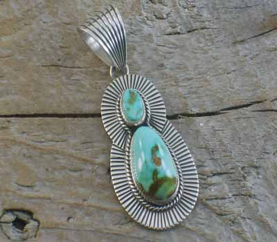 Royston Turquoise Native American Pendant